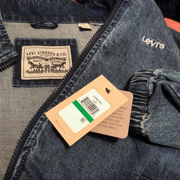 NWT Levi's Side Stripe Denim Jacket SZ L - Picture 5 of 7